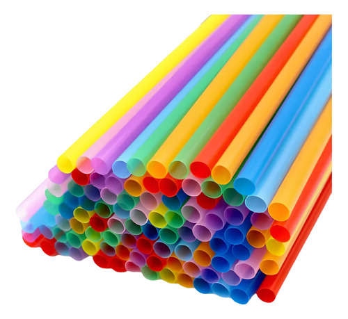 Kit 100 Canudos Super Longo 70cm Colorido Divertido Atacado