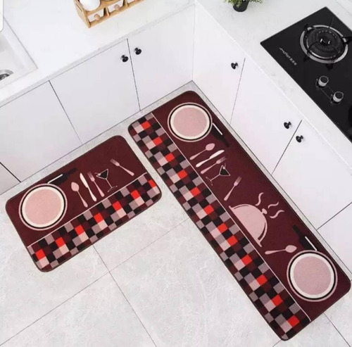 Piso Alfombra Super Absorbente X2 Piezas Para Cocina