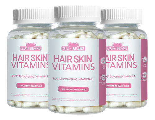 Vitaminas Hair&skin Colágeno-biotina 3un - Gumibears