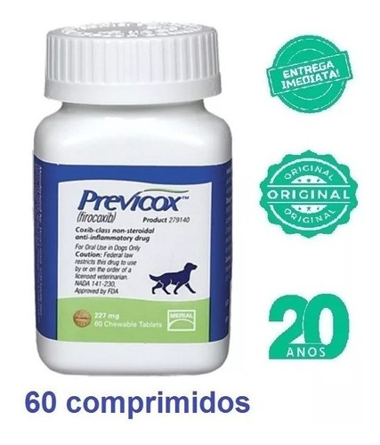 Previcox Dogs 227 Mg Com 60 Comprimidos
