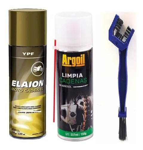 Kit Limpia Y Lubrica Cadena Moto + Cepillo