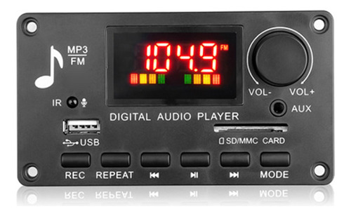 Módulo De Áudio 12v Usb Tf Usb Fm Rádio Com Placa