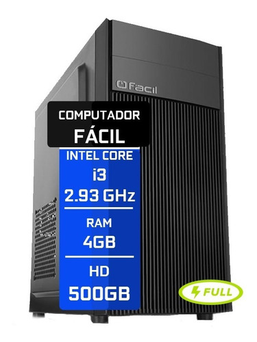 Computador Fácil Intel Core I3 4gb Ddr3 Hd 500gb Nota Fiscal