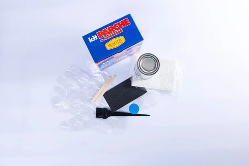 Imagen 2 de 8 de Kit Fibra De Vidrio Parche 500 Gr Resina+pincel+lijas+guante