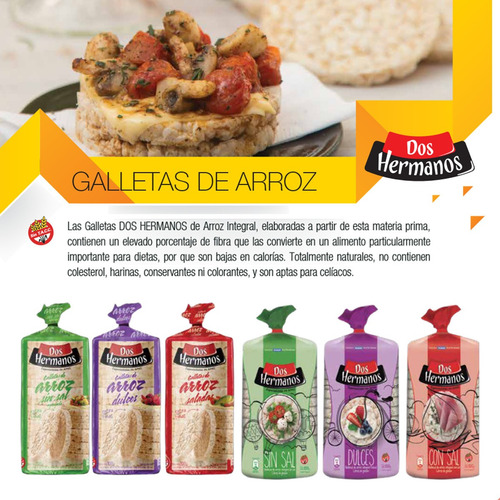 Galletas De Arroz Saladas Dos Hermanos Libre Gluten Sin Tacc