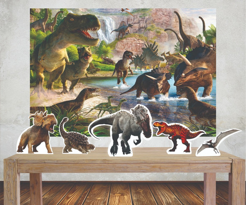 Kit Festa Painel + Displays Dinossauros 