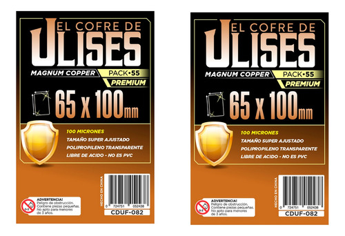 Fundas Folio Cartas Magnum Copper 65x100mm Premium X2 (110u)