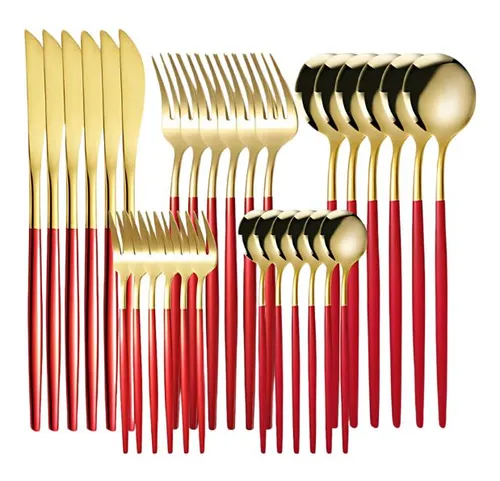 Set De 30 Cubiertos De Mesa Acero Inoxidable