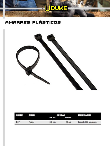 Tirrap Amarres Plásticos Uduke De 3.6mm X 300mm 200 Piezas. 