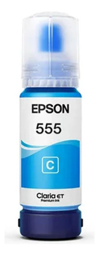 Botella Tinta Epson T555 Cian Azul L8160 L8180 Original 
