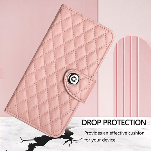 Funda De Flip Con Textura Romboidal Para Samsung, Con Correa