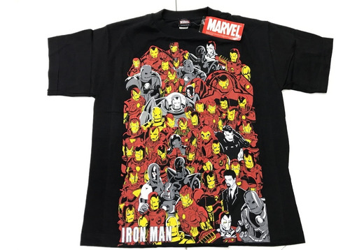 Playera Negra Marvel Iron Man Stark Tumulto Original