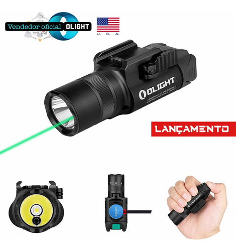 Linterna táctica láser recargable Olight Baldr Pro R 1350 lm, color negro, luz blanca