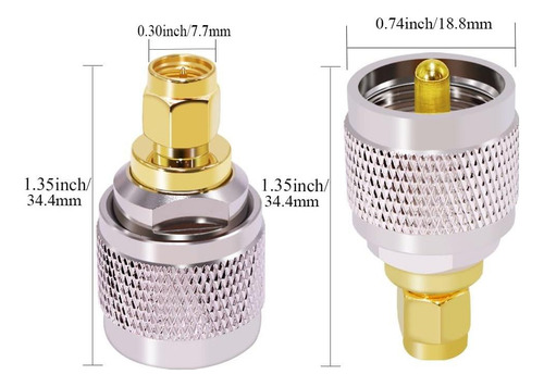 Cnario Sma Macho A Uhf Pl-259 Conector Coaxial Masculino Al