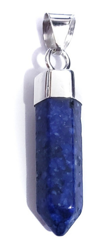 Dije Lapislazuli Cuarzo Natural 100% Plata Fina Ley 925 Mx