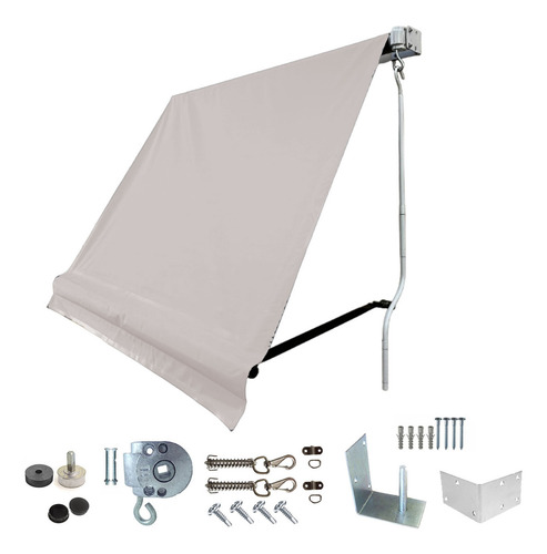 Toldo 2 Em 1 Retrátil Casa Completo 3,00x2,00 Tubos + Braços Cor Areia Toldos Coberchapas