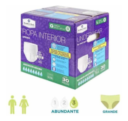 Imagen 2 de 4 de Pañal Tipo Trusa Para Adultos Hombre Mujer Incontinecia