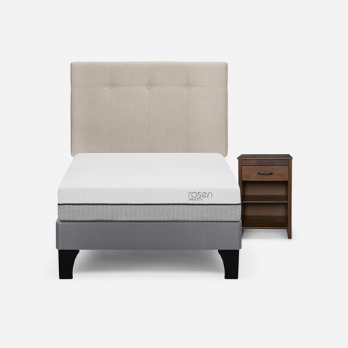 Cama Pratta 1,5 Plazas + Respaldo New Bennet+velador Maurice