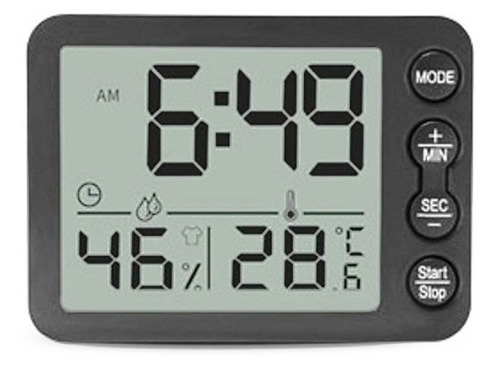 Temporizador Lcd Higrômetro Digital Relógio E Despertador 