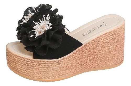 Sandalias Cómodas Dama Plataforma Tacon Waterproof Flores