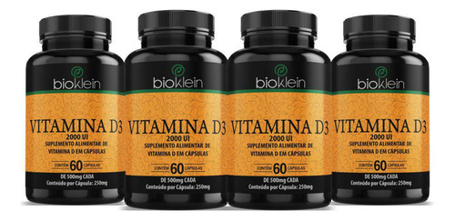 Vitamina D3 2000 Ui 4x 60 Capsulas Bioklein
