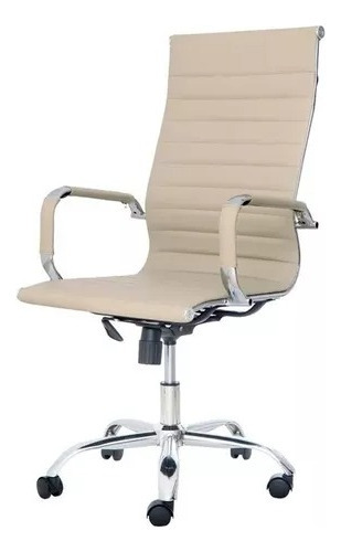Cadeira Escritório Presidente Eames Esteira Alta Allightnude Cor Nude Material Do Estofamento Couro Sintético