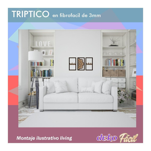 Cuadro Aplique Tríptico Para Decoración De Mdf A Eleccion.
