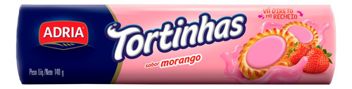 Biscoito Recheio Morango Adria Tortinhas Pacote 140g