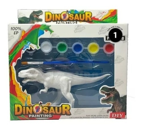 Dinosaurios Para Pintar A Tu Gusto 15cm Aprox + Pinturas