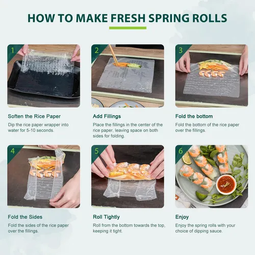 Papel De Arroz Soeos - Ideal Para Rollos Frescos Y Dumplings