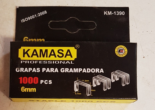 Grapas Kamasa 6 Mm. Profundidad 0,7 Mm Grosor, 11,3 Mm Ancho