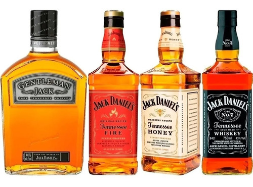 Coleccion Jack Daniel´s Combo 4 Botellas De 750ml