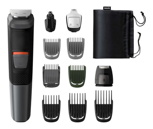 Multigroom Philips Mg5730/15 Series 5000 Barba Nariz Orejas Color Negro con Gris