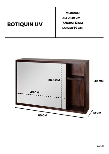 Botiquín Con Espejo Decomobil Minimalista Para Baño