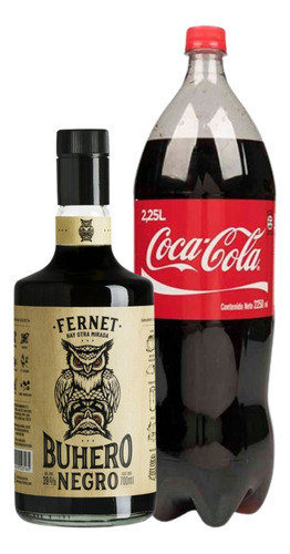 Fernet Buhero Negro 700ml + Coca Cola 2.25l. Combo