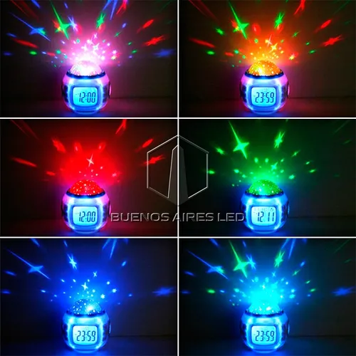 Reloj despertador con luz led y proyector hotsell