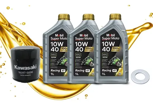 Kit Troca De Óleo Kawasaki Ninja Zx-4r Mobil 100% Sintético