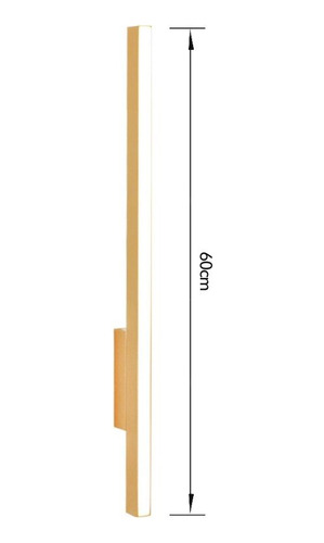 Arandela Led Linear 3000k 13w 60cm Alumínio Dourado Ar2106