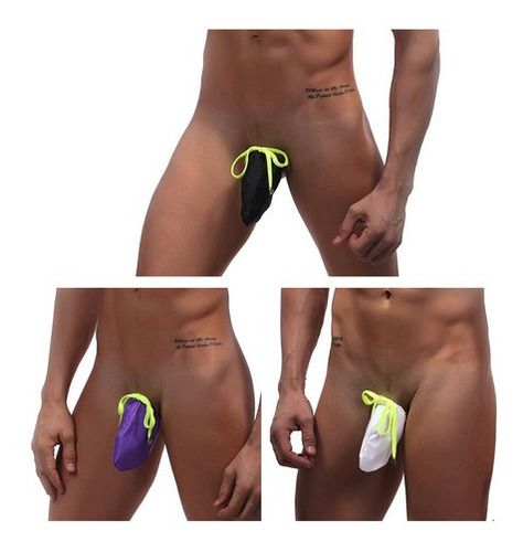 Kit 3 Tanga Sexy Erótica Lencería Mini Calzoncillo Hombre