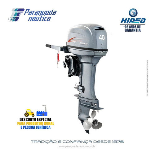 Imagem 1 de 4 de Motor De Popa Hidea 2 Tempos 40hp Fhs
