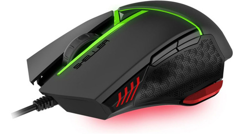 Mouse Gamer 3dfx Sheller 9075 7 Botones 4800dpi Usb Negro