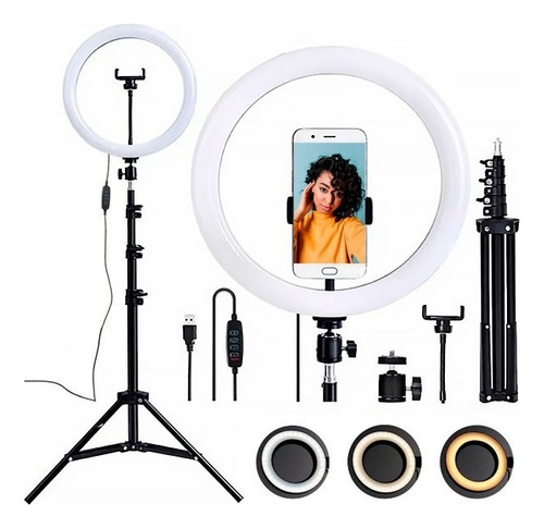 Ring Light Iluminador Luz Led Com Tripé 2.10m Profissional