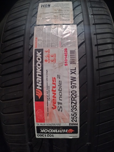 Llanta Hankook 255/35 R20 97w Ventus S1 Noble2 H452 Dot1819