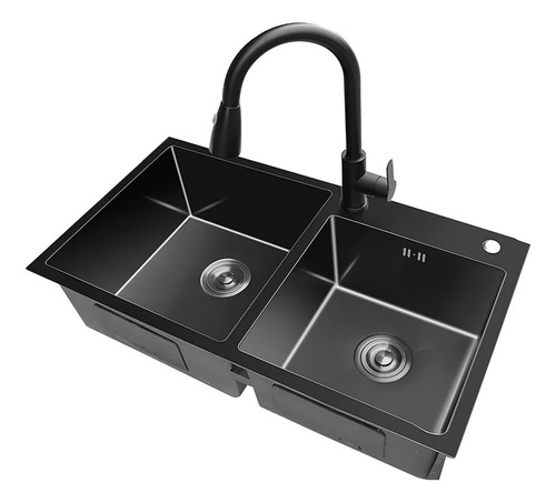 Esatto®kit Zwei Nn Tarja Negra Doble Fregadero Llave Desagüe Color Negro