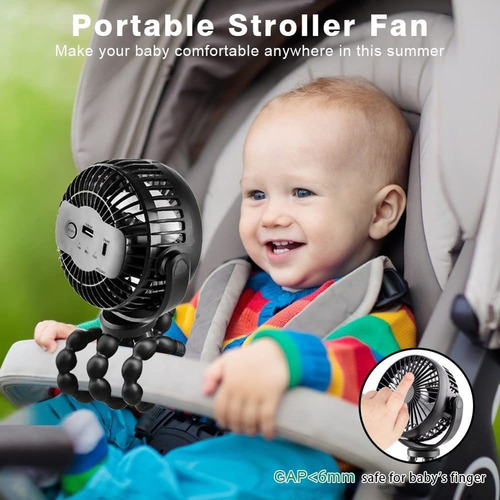 Ventilador Portátil Para Cuna Y Cochecito De Bebé 2000mah