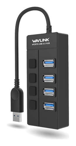 Wavlink Hub Usb 3.0 De 4 Puertos Con Interruptores De Alimen