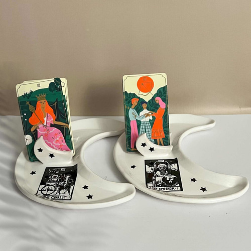 Imagen 3 de 3 de Porta Mazos Tarot Ceramica Lunar