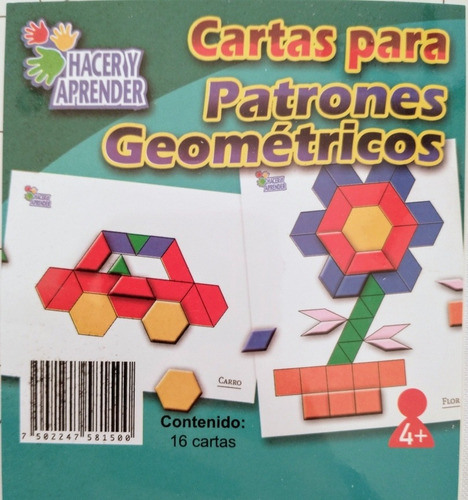Cartas Para Patrones Geométricos 16 Pzas Material Didáctico