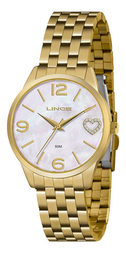 Relógio Lince Analógico Feminino Lrg4717l B2kx Cor da correia Dourado Cor do bisel Dourado