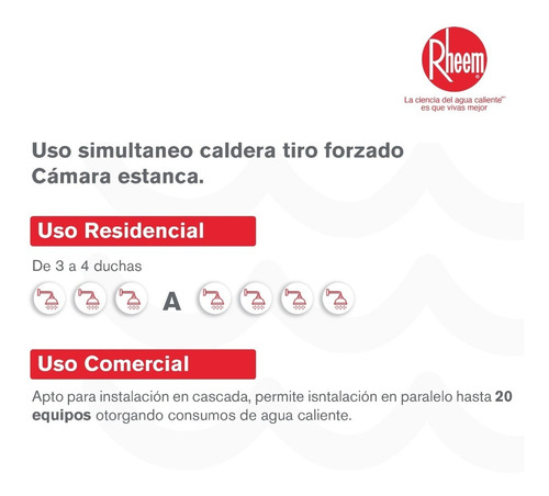 Caldera Cámara Estanca 35lt Gas Natural Mid Efficiency Rheem